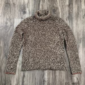 Gap Women’s Size L Turtleneck Knit Sweater Natural Wool/Cotton Blend Brown